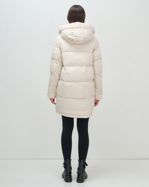 Куртка зимняя женская с капюшоном модная бежевого цвета 3193B - Visdeer фото 5