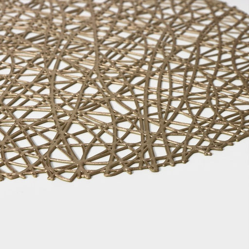 Набор салфеток сервировочных на стол Доляна Паутинка, d=38 см, 4 шт, цвет золотой  фото 14