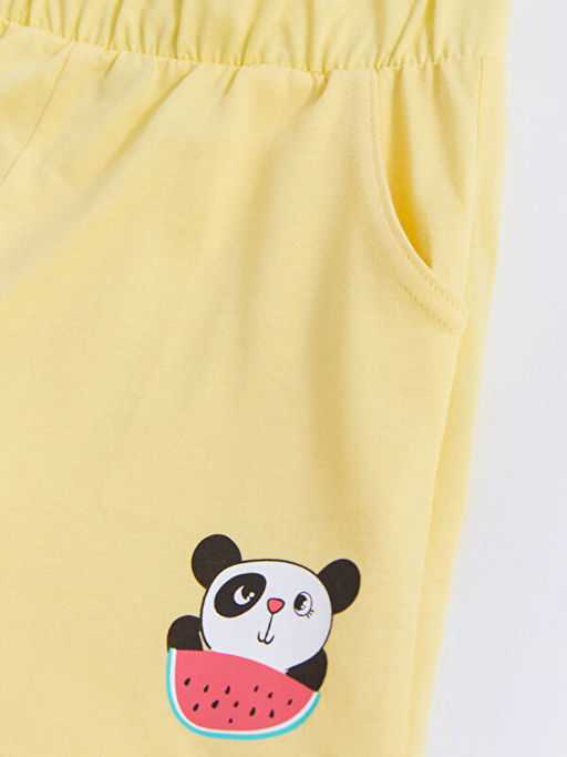 Beli Lastikli Bask?l? K?z ?ocuk ?ort - Waikiki фото 3