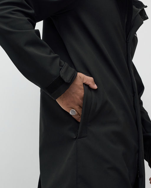 Парка спортивная мужская с капюшоном softshell черного цвета 9565Ch - Mtforce фото 22