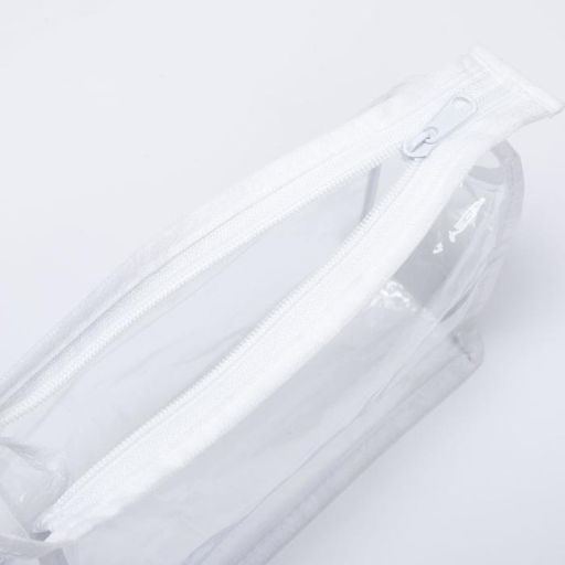 Косметичка на молнии, треугольная, средний размер, белая/прозрачная
