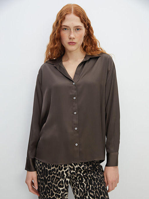 Oversize Saten Kad?n G?mlek