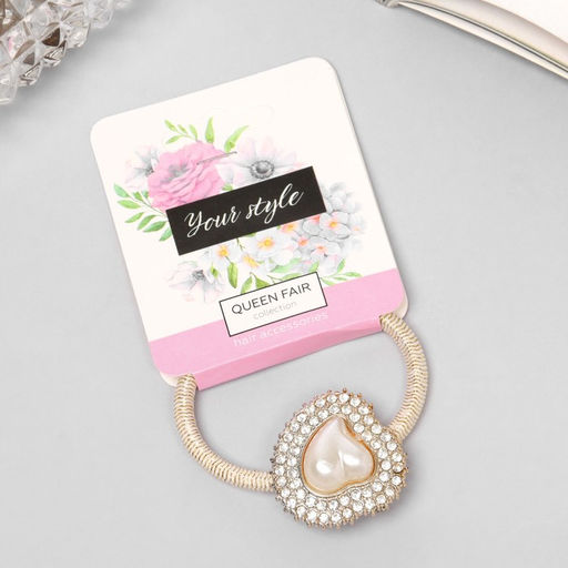 Цена за 6 шт. Резинка для волос «Кейли», сердце, 5 см