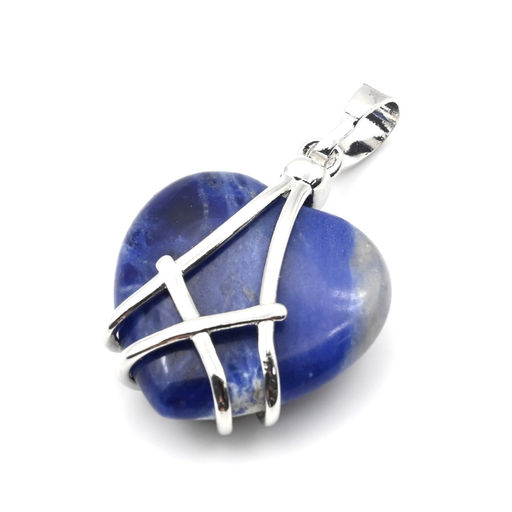 Подвеска в форме сердца 20*25мм с содалитом