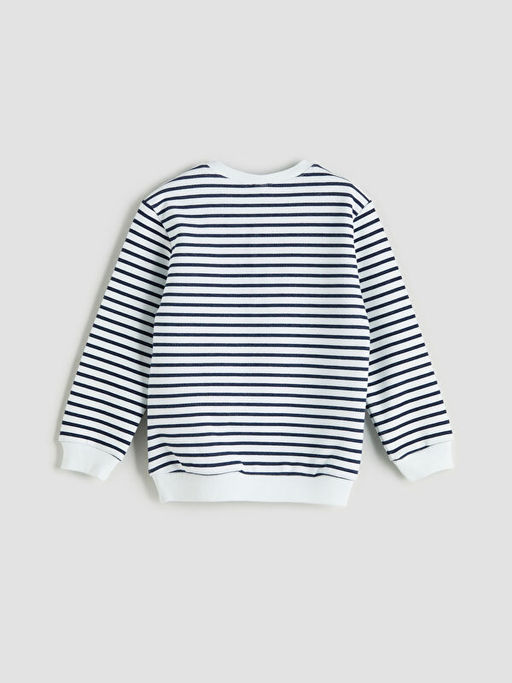 Bisiklet Yaka ?izgili Erkek ?ocuk Sweatshirt