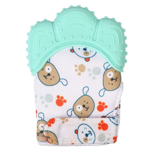 Прорезыватель-рукавичка Крошка Я «Собачки», от 3 мес., мятный