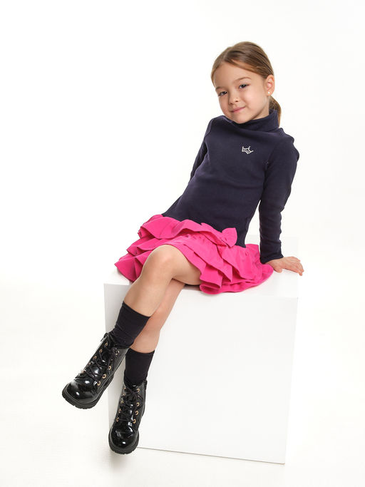 Платье комбинированное из кашкорса UD 6079 черный/малина - Mini maxi фото 13