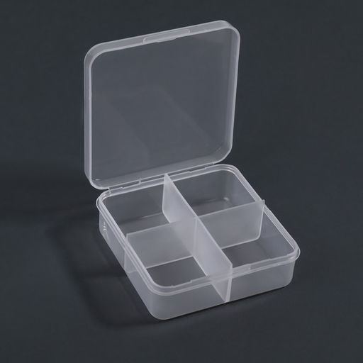 Цена за 3 шт. Органайзер для хранения мелочей, 4 ячейки, 6.7×6.7×2.3 см, прозрачный