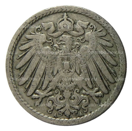 Монета 5 пфеннигов 1907 года A Германия