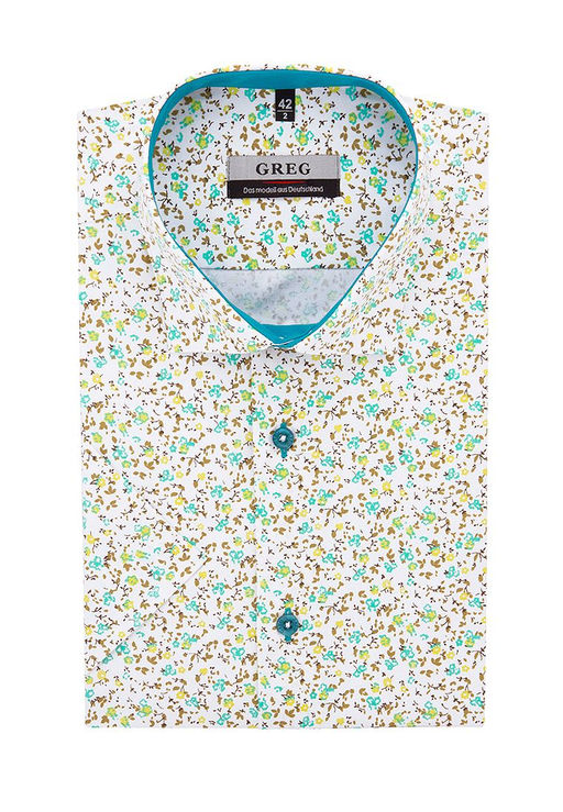 Сорочка мужская короткий рукав GREG 143/107/5432/KZS/1 STRETCH  фото 6