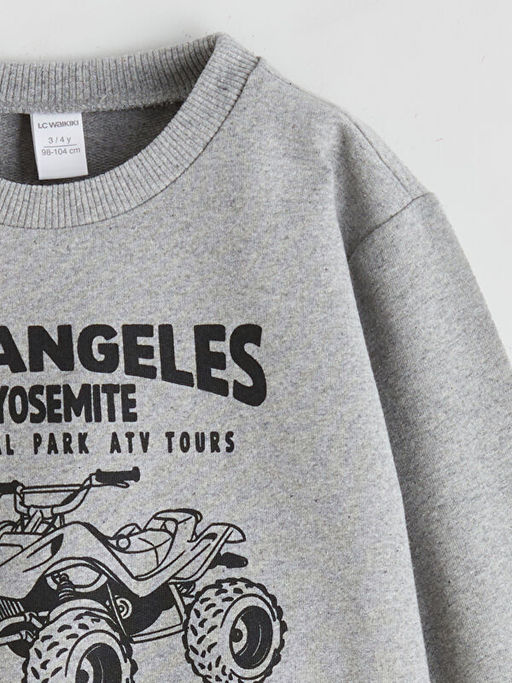 Bask?l? Erkek ?ocuk Sweatshirt ve E?ofman Alt?