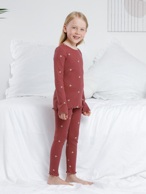 К 1618/шоколадный десерт,сердечки пижама дет