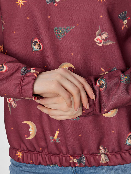 Теплый свитшот женский Mark Formelle x Ольга Бузова бордовый фото 5