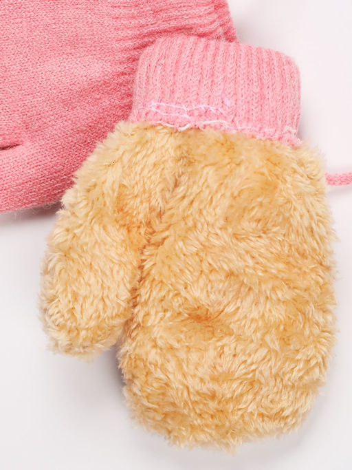 Варежки детские на шнурке Kim Lin - Соль&перец фото 2