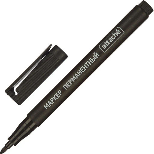 Маркер перманентный ATTACHE черный 1 мм. 10 шт/уп (867249)