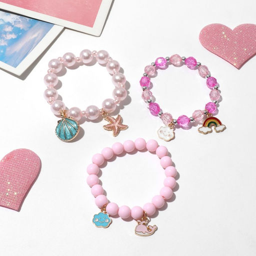 Набор детских браслетов Выбражулька «Облачко», 3 шт. цветной в золоте