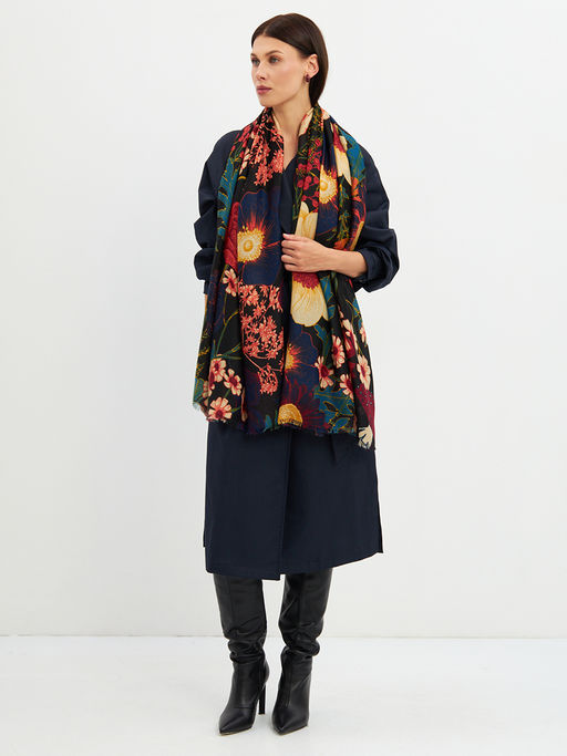 Большой, мягкий, тонкий и очень нежный двусторонний палантин с рисунком. - Tantino фото 18