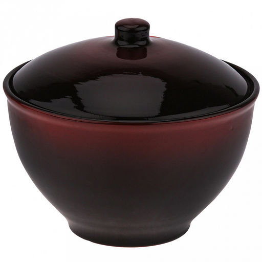 Салатник керамический Подарочный 2,25л, д21,5см, h18,5см, Мак черный, с крышкой (Россия) - Домашняя мода фото 4