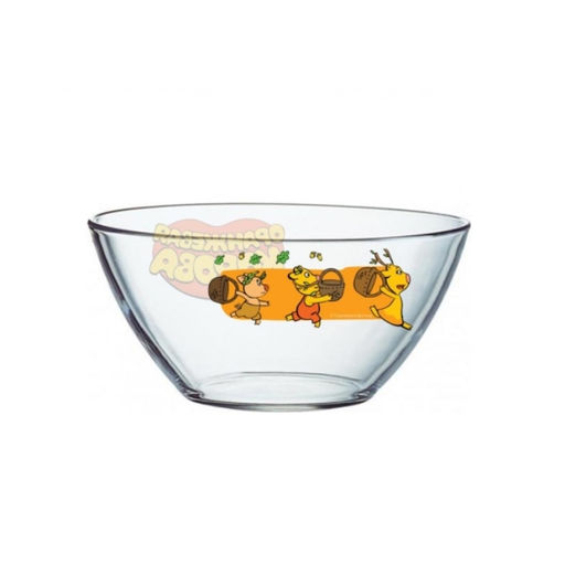 Умка. Салатник "Оранжевая корова" 13см. стекло (упаковывать в пленку) арт.GP51746ORK