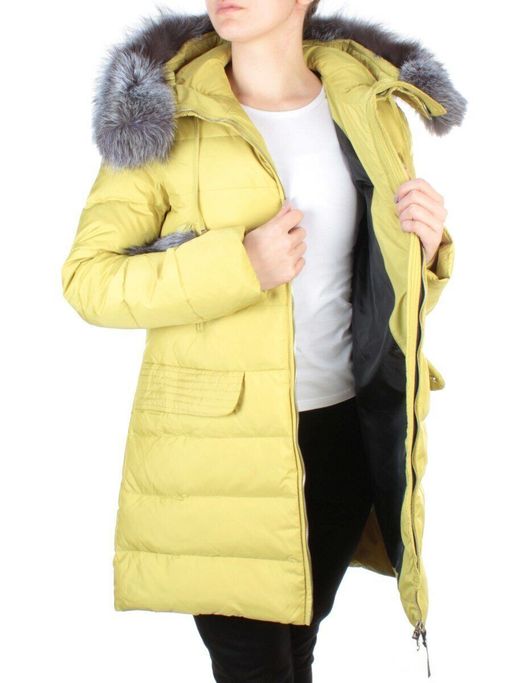 91577 YELLOW Пальто зимнее женское (200 гр. холлофайбера) - Fashion фото 8