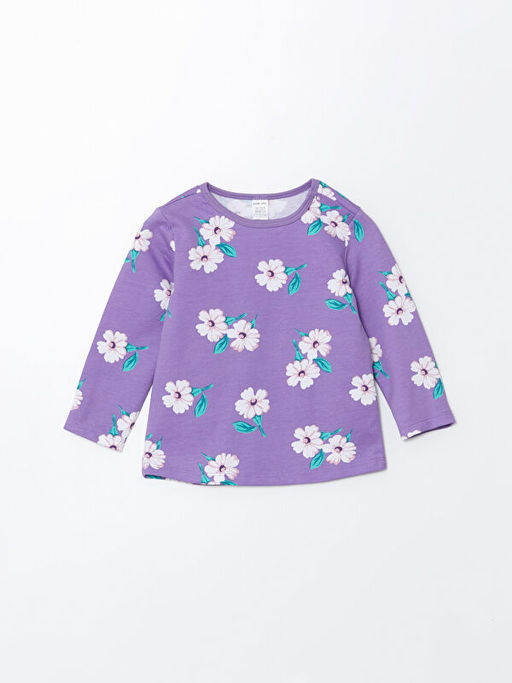 Bisiklet Yaka ?i?ekli K?z ?ocuk Pijama Tak?m? - Waikiki фото 2