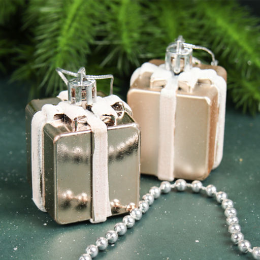 Елочное украшение Подарок 12 шт 5,5 см золото / 5623-G /уп 72/ - Галеонтрейд фото 2