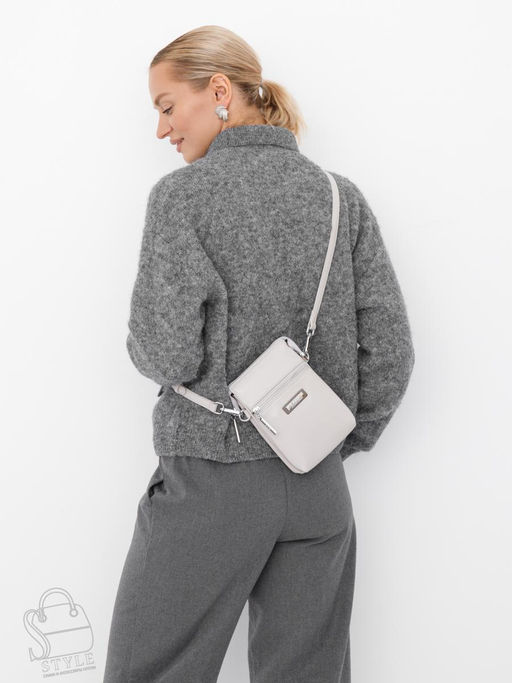 Сумка женская кожаная 0782CH l.gray Polina&Eiterou  в Новосибирске