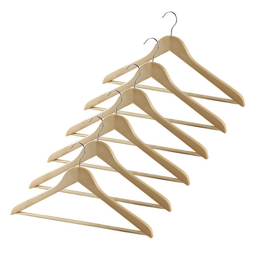 Набор вешалок дерев., 6 шт., прямых, с переклад., 44.5*23*1.2 см, цвет сиреневый, LAV, шт - Valiant фото 28