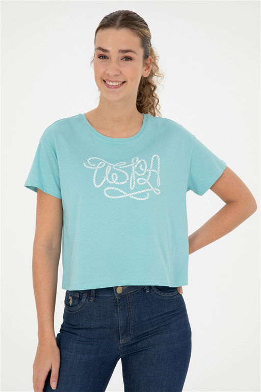 Женская мятная футболка с круглым вырезом - U.s. polo assn фото 10