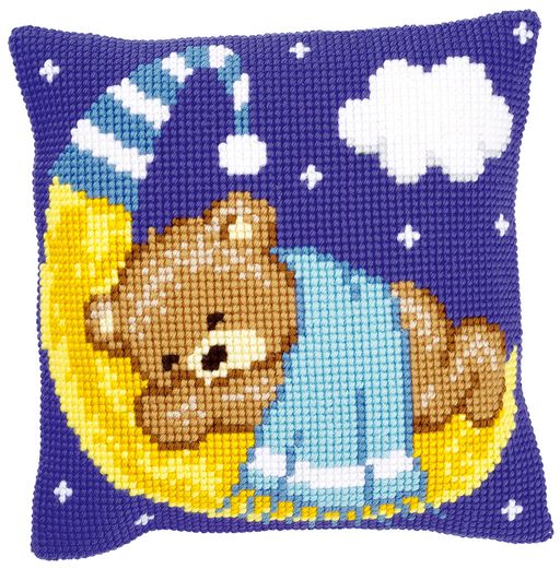 Набор для вышивания VERVACO PN-0148196 Медведь на голубой луне 40 х 40 см