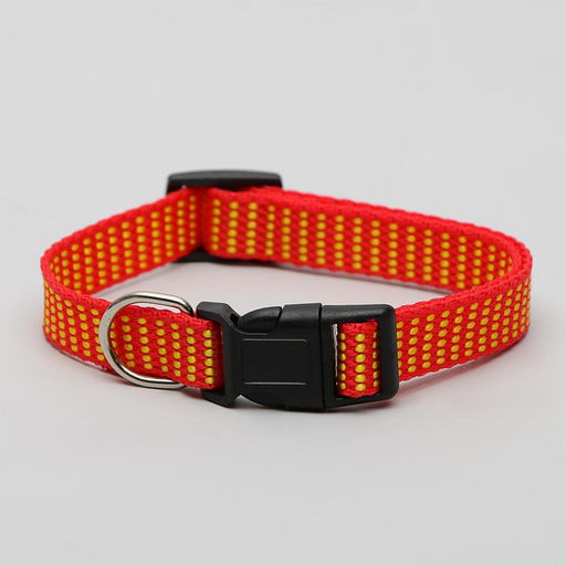 Ошейник рифленый, 40 х 1,5 см, красно-жёлтый - Пижон фото 4