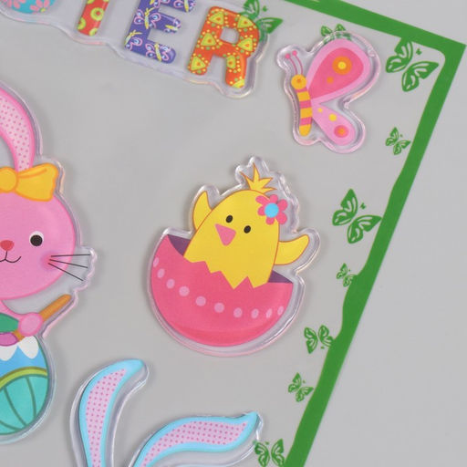 Наклейка на стекло Пасхальные друзья, силикон, 19.5?19.5 см