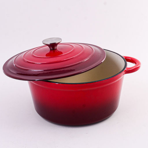 40621 Кастрюля чугун 3,8 л эмаль/покрытие красная MB (х2) - Mayer&boch фото 2