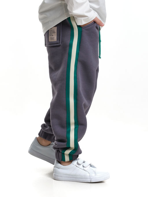 Брюки с лампасом для мальчика штаны спортивные 22-7681 светлый графит - Mini maxi фото 13