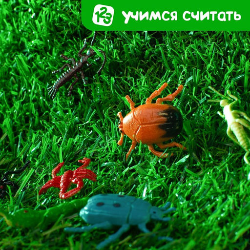 Развивающий набор Умные букашки: резиновые фигурки, полянка, по методике Монтессори - Iq-zabiaka фото 7