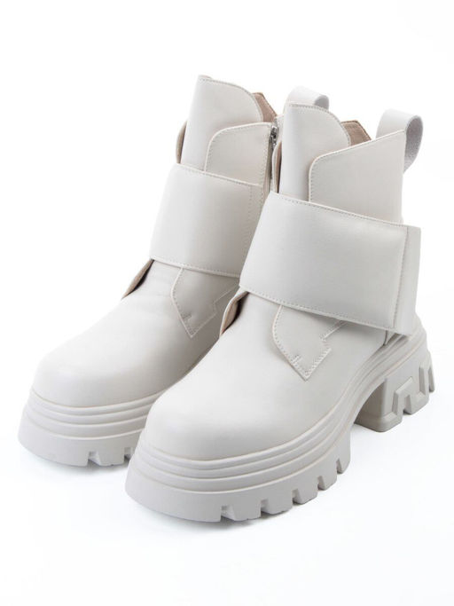 04-PAS148-2Z MILK Ботинки зимние женские (натуральная кожа, 100% шерсть)