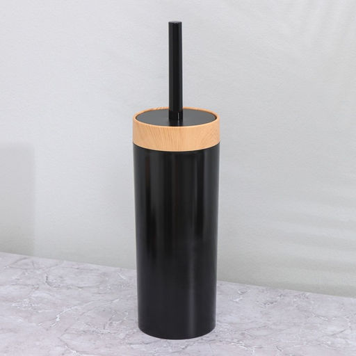 Набор для ванной комнаты BARONESS, 5 предметов, ведро для мусора, ёрш с подставкой, мыльница, дозатор, стакан, чёрный