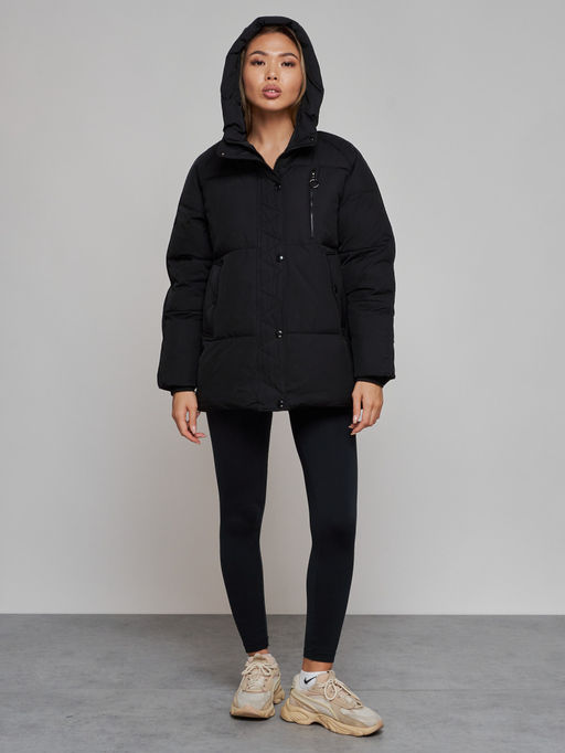 Зимняя женская куртка модная с капюшоном черного цвета 52308Ch - Holdluck фото 8