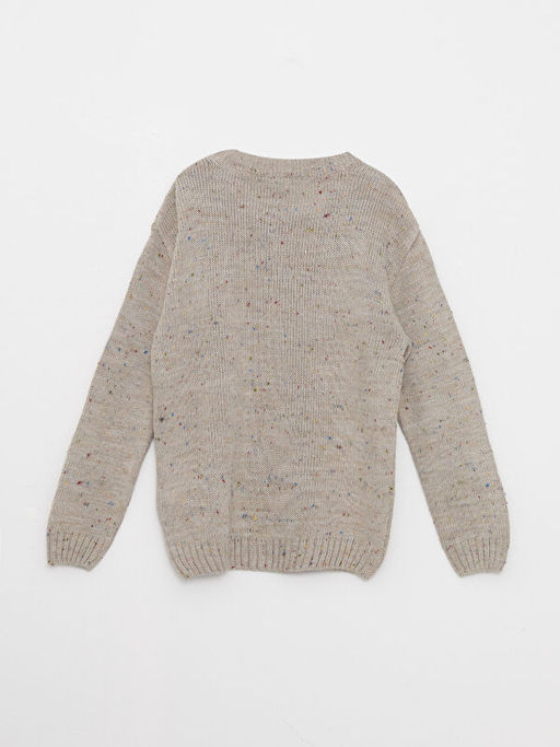 Bisiklet Yaka Desenli Uzun Kollu Erkek ?ocuk Triko Kazak - Waikiki фото 2