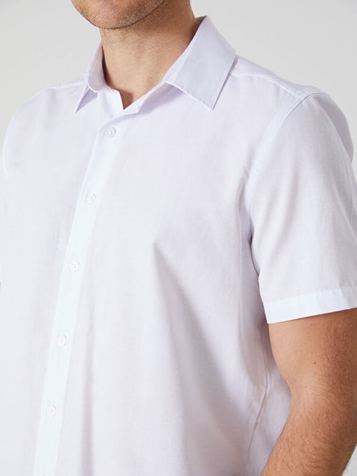 Regular Fit K?sa Kollu Poplin Erkek G?mlek
