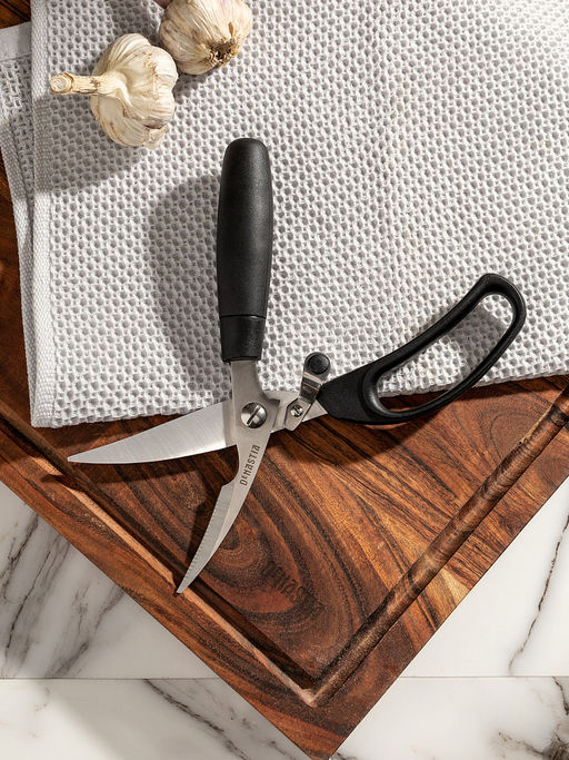 Кухонные ножницы 24x7,5x3 черный нержавеющая сталь, ПП, ТПР - Denastia фото 2