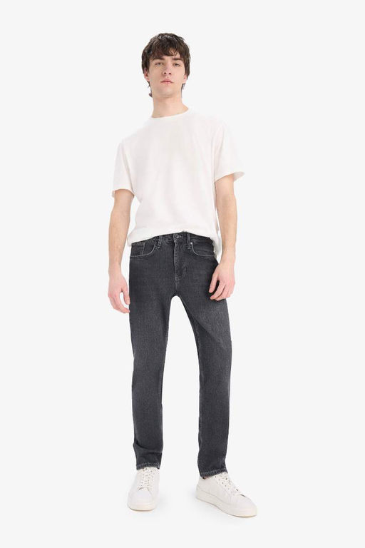 Slim Tapered Fit Dar Kal?p Normal Bel Daralan Paca Jean Pantolon - Defacto фото 3