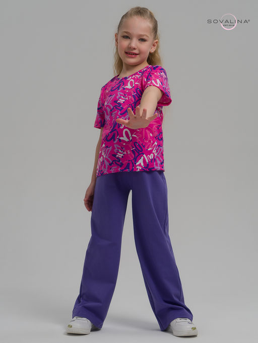 Костюм Лето надписи фуксия-верипери - Sovalina фото 2