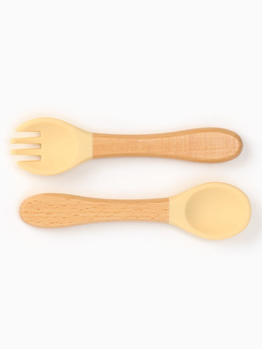 Тарелка детская секционная с ложкой и вилкой, 3 секции, бирюзовый, Mum&Baby