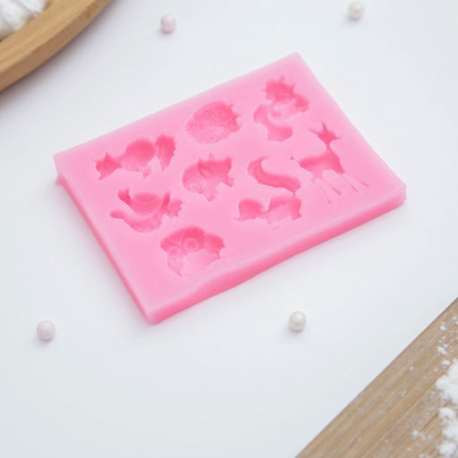 Силиконовый молд «Зверята», 8×6×0,8 см, цвет МИКС