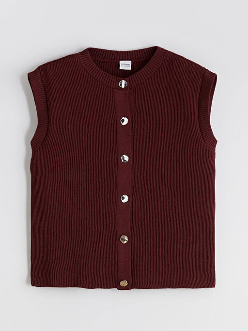 Bisiklet Yaka K?z ?ocuk Triko Yelek