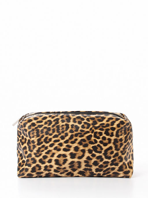 LACCOMA косметичка Лолита-леопард рыжый эко кожа хлопок  фото 3