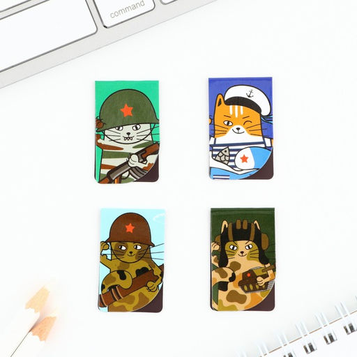 Цена за 4 шт. Магнитные закладки для книг, 4 шт. 23 февраля: Юный герой - Artfox фото 3