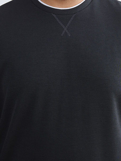 B?y?k Beden Bisiklet Yaka Erkek Sweatshirt