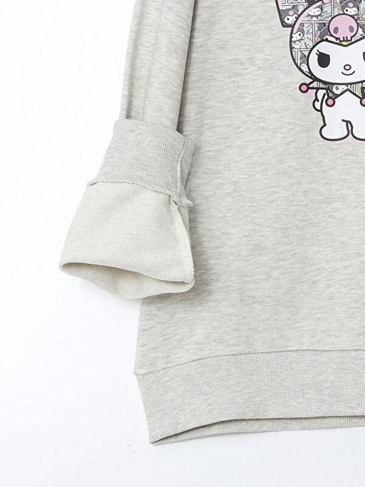 Bisiklet Yaka Kuromi Bask?l? K?z ?ocuk Sweatshirt